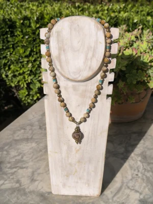 Collar boho Jaspe, Turquesas y Ágata Dzi