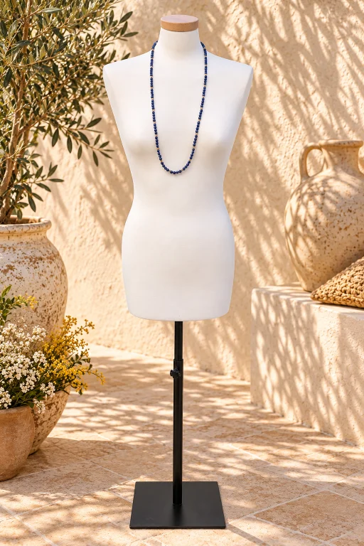 Collar de bolas de Lapislázuli y cuentas de Nácar