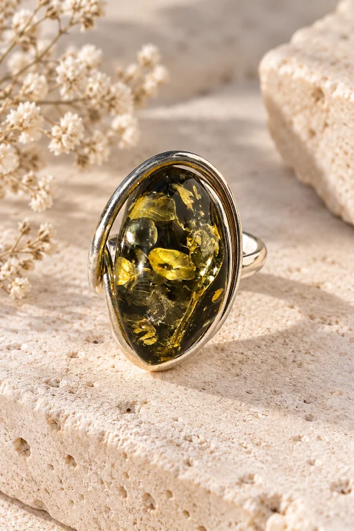 anillo-ajustable-con-ambar-amarillo-de-lituania-y-laton Anillo ajustable con Ámbar amarillo de Lituania y latón