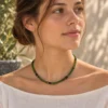 Collar tipo choker de Aventurina verde y gris marengo