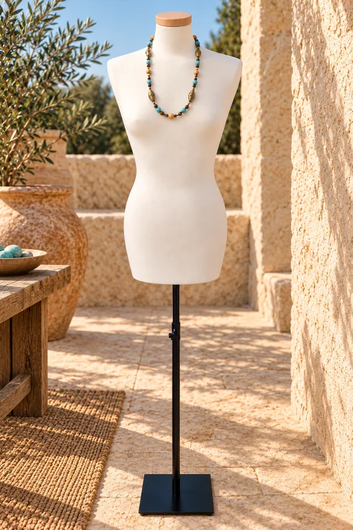 Collar de Amazonita, Broncita y detalles en bronce