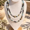 Collar de Amazonita y Turmalina negra con bronces