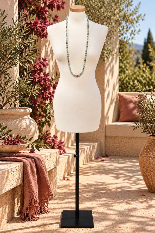 Collar de Aventurina, Mokaíta y cuentas de vidrio artesanal