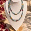 Collar de Aventurina, Mokaíta y cuentas de vidrio artesanal