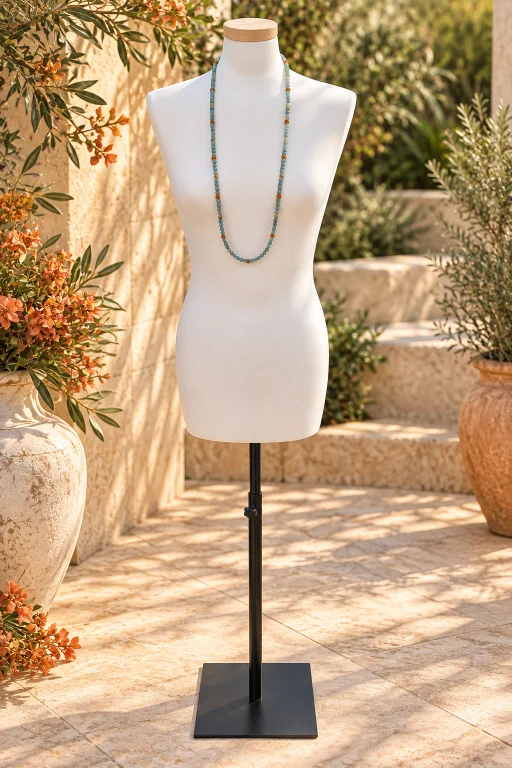 Collar de Aventurina y pequeñas cuentas de vidrio artesanal