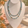Collar de Aventurina y pequeñas cuentas de vidrio artesanal