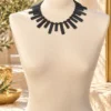 Collar de barritas de Ónix y detalles de Turmalina negra