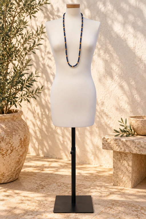Collar de bolas de Lapislázuli y Cornalina
