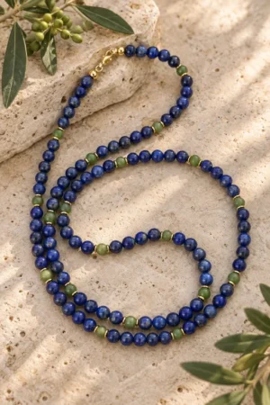 Collar de bolas de Lapislázuli y Jade canadiense