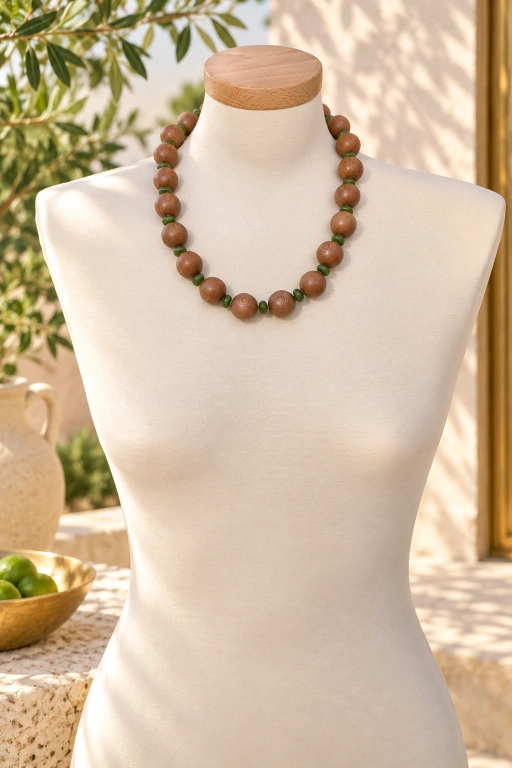 collar-de-madera-de-palisandro-y-jade-canadiense-busto Collar de madera de Palisandro y Jade canadiense