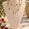 Collar de nuggets de Citrino y bolas de Lapislázuli