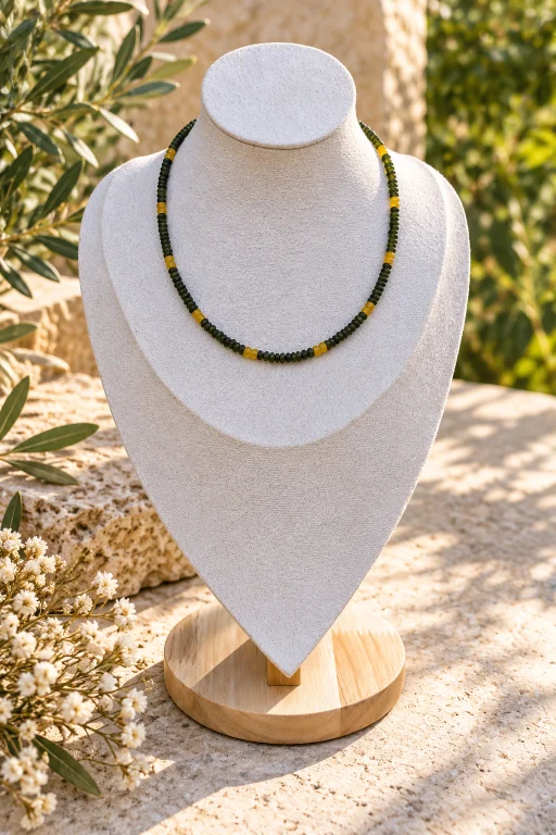 collar-de-piedras-de-aventurina-verde-y-amarilla-expositor Collar de piedras de Aventurina verde y amarilla