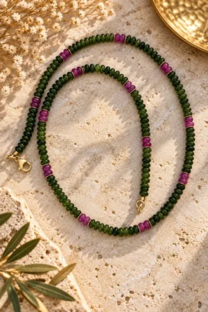 collar-de-piedras-de-aventurina-verde-y-rosa-rubi Collar de piedras de Aventurinas verde y rosa rubí