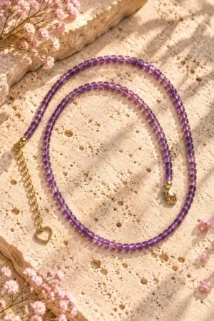 Collar de piedras facetadas de Amatista de Brasil