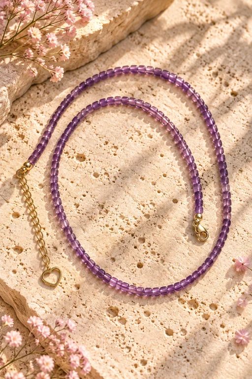 Collar de piedras facetadas de Amatista de Brasil