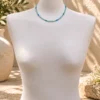Collar de piedras facetadas de Amazonita y Apatita