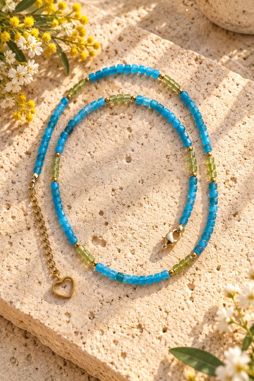 collar-de-piedras-facetadas-de-apatita-y-peridoto Collar de piedras facetadas de Apatita y Peridoto