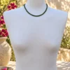 Collar de piedras talla lenteja de Aventurina verde