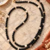 Collar de Turmalina negra y perlas de río de Nácar