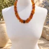 Collar elegante de Ámbar de Lituania de color miel