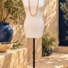 Collar largo de cuentas de Cornalina y detalles dorados