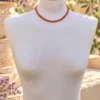 collar-tipo-choker-de-donuts-de-aventurina-naranja-busto Collar tipo choker de donuts de Aventurina naranja
