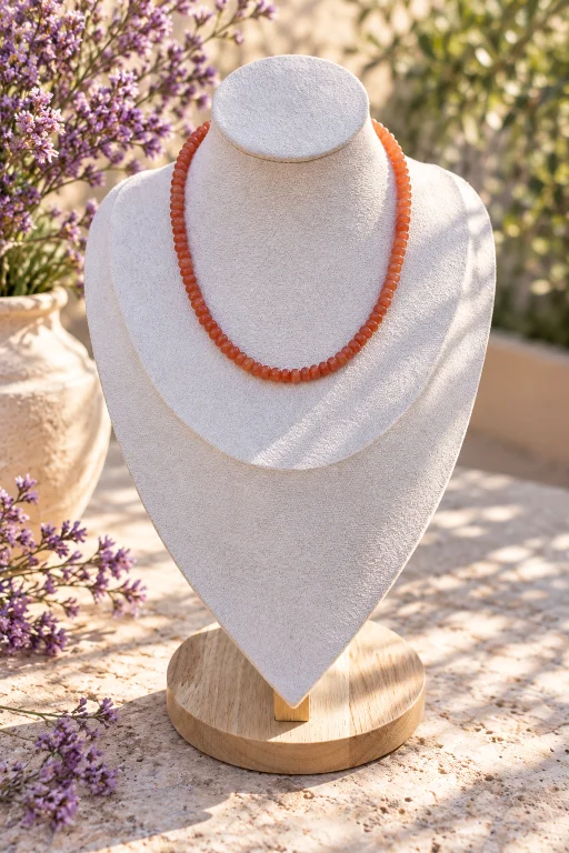 collar-tipo-choker-de-donuts-de-aventurina-naranja-expositor Collar tipo choker de donuts de Aventurina naranja