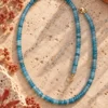 Collar tipo choker de piedras de Aventurina tono azul