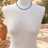 Collar tipo choker de piedras de Aventurina tono azul