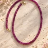 Collar tipo choker de piedras de Aventurina tono rubí