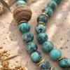 Collar de Amazonita verdosa y cuentas grandes de madera