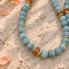 Collar de Aventurina y pequeñas cuentas de vidrio artesanal
