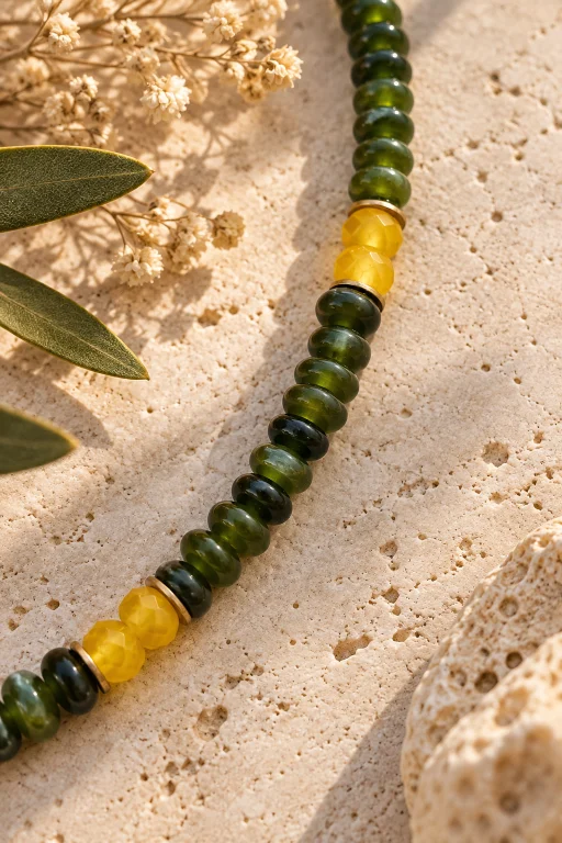 detalle-collar-de-piedras-de-aventurina-verde-y-amarilla Collar de piedras de Aventurina verde y amarilla
