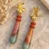 Pendientes de gotas de Ágata bicolor y Cornalina