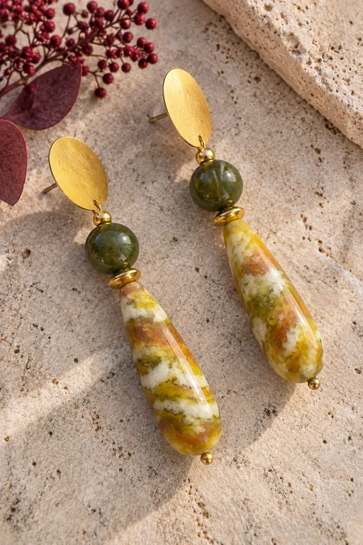 detalle-pendientes-de-gotas-de-serpentino-y-jade-canadiense Pendientes de gotas de Serpentino y Jade canadiense