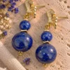 Pendientes de Lapislázuli con enganche de hoja de Ginkgo.