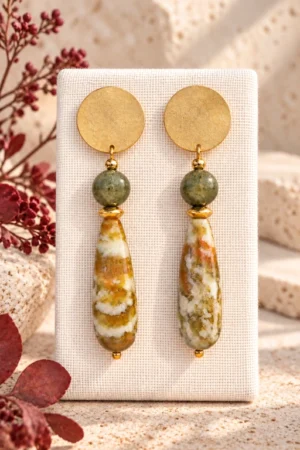 imagen-de-pendientes-de-gotas-de-serpentino-y-jade-canadiense Pendientes de gotas de Serpentino y Jade canadiense