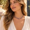 Collar de piedras facetadas de Amatista y Amazonita