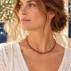 Collar de piedras de Cornalina y detalles en dorado