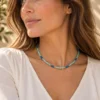 Collar de piedras facetadas de Amazonita y Apatita