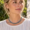 Collar tipo choker de piedras de Aventurina tono azul