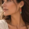 Pendientes de gotas de Ágata bicolor y Cornalina