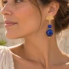 Pendientes de Lapislázuli con enganche de hoja de Ginkgo.
