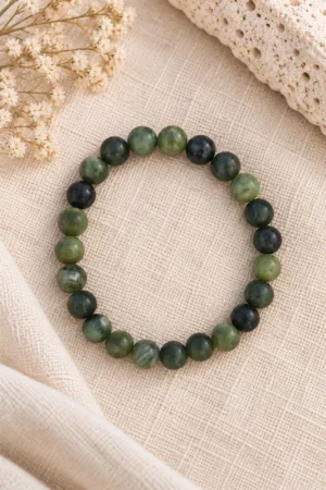 Pulsera de Jade de Siberia, piedra natural bola 8 mm.