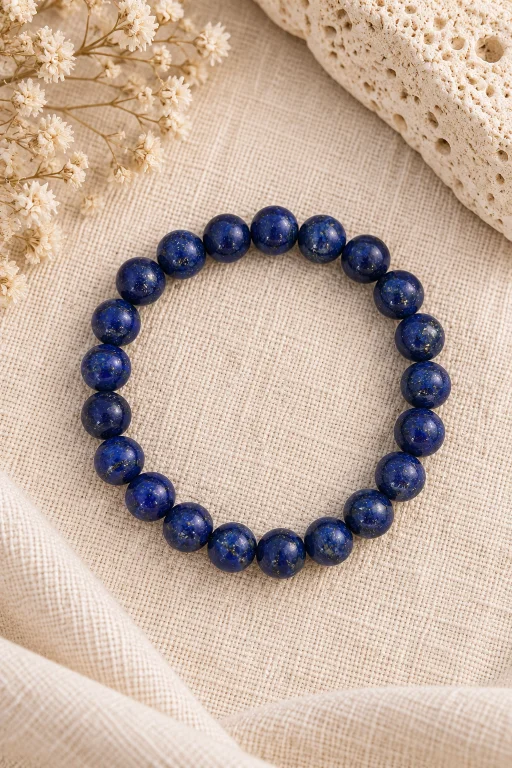 Pulsera de Lapislázuli, piedra natural bola 8 mm.
